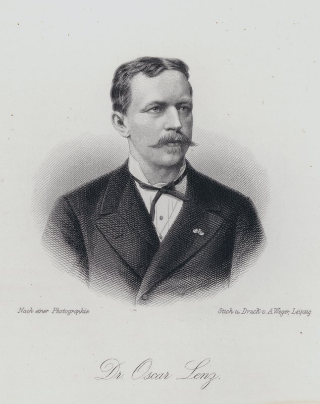 Oskar Lenz, tysk-österrikisk geolog och mineralog (gravyr) av German School