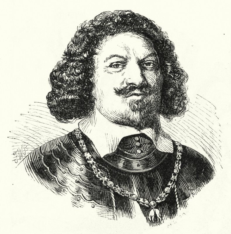 Ottavio Piccolomini, italiensk general i det heliga romerska rikets armé under trettioåriga kriget (gravyr) av German School