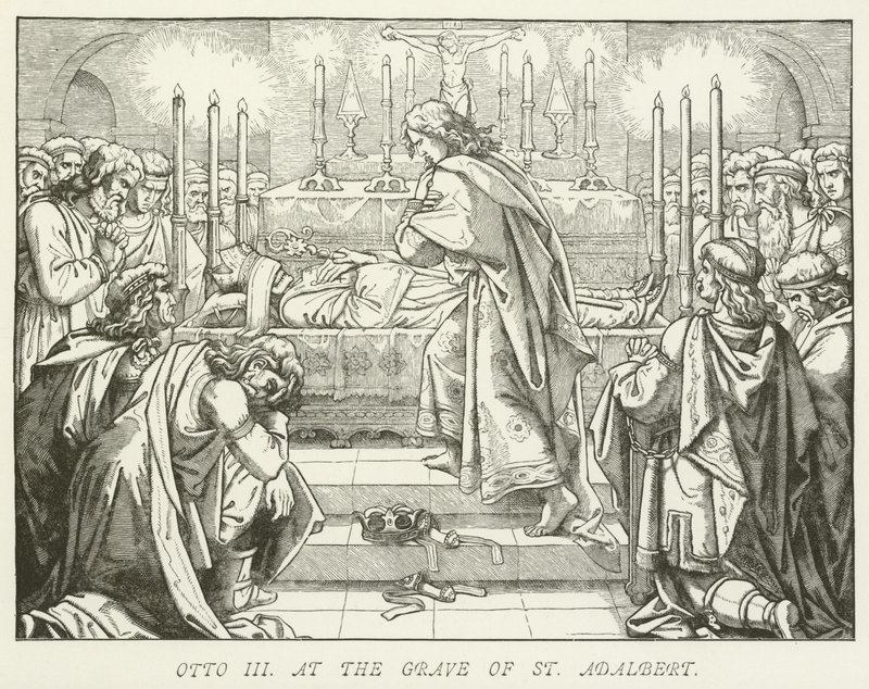 Otto III vid St Adalberts grav av German School