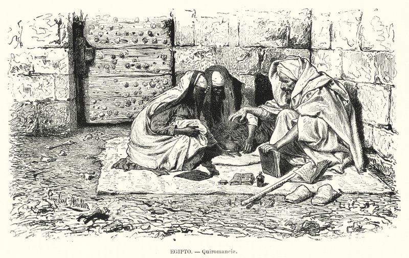 Palmläsare, Egypten (litho) av German School