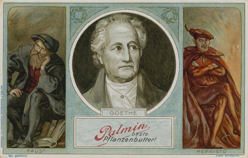 Palmin handelskort med en bild av Goethe av German School