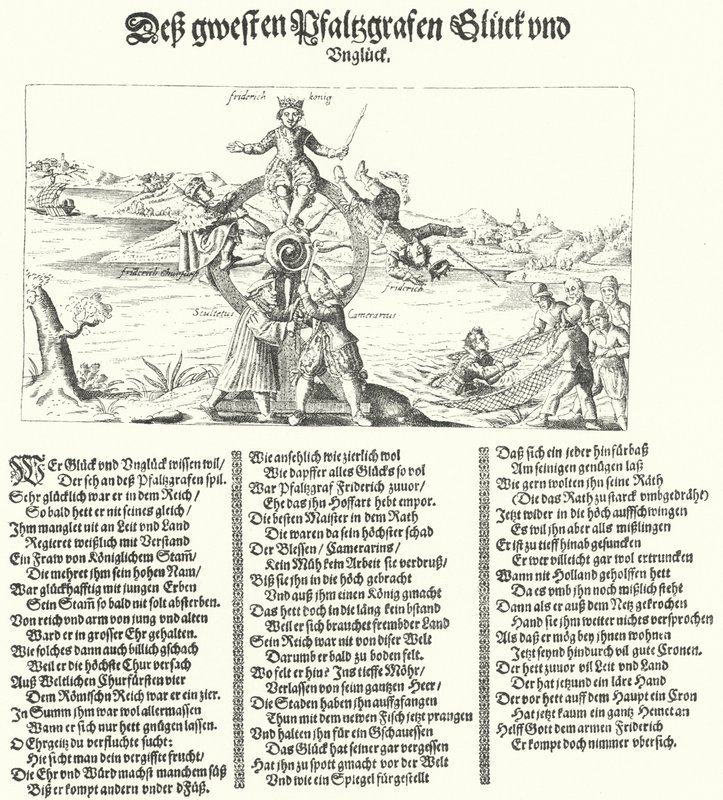 Broschyr som hånar vinterkungen, Fredrik I av Böhmen, 1621 av German School