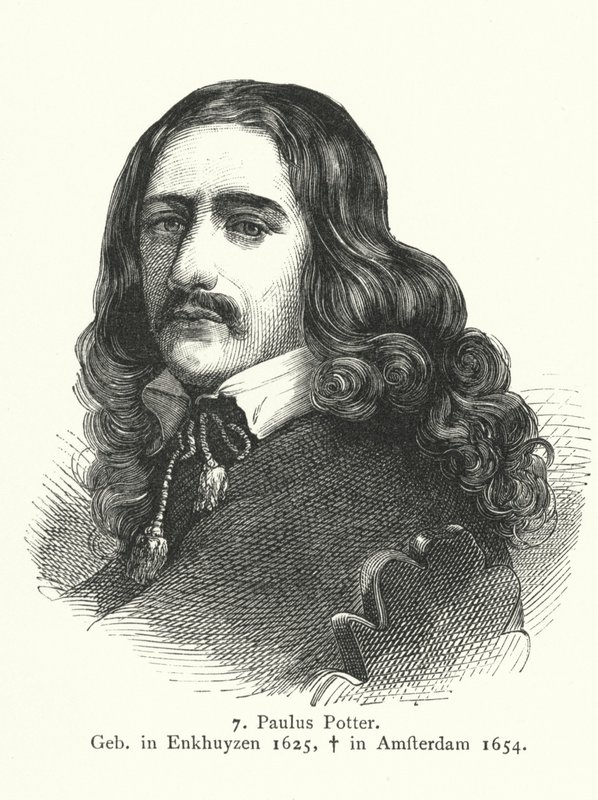 Paulus Potter, målare från den holländska guldåldern (gravyr) av German School