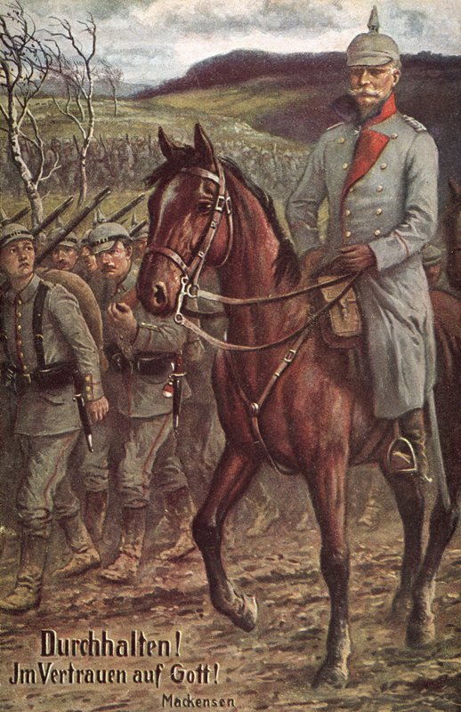 Hålla ut! Lita på Gud! (färg litho) av German School