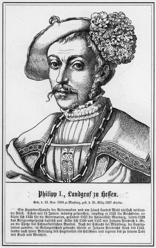 Filip I, landgrav av Hessen (gravyr) av German School