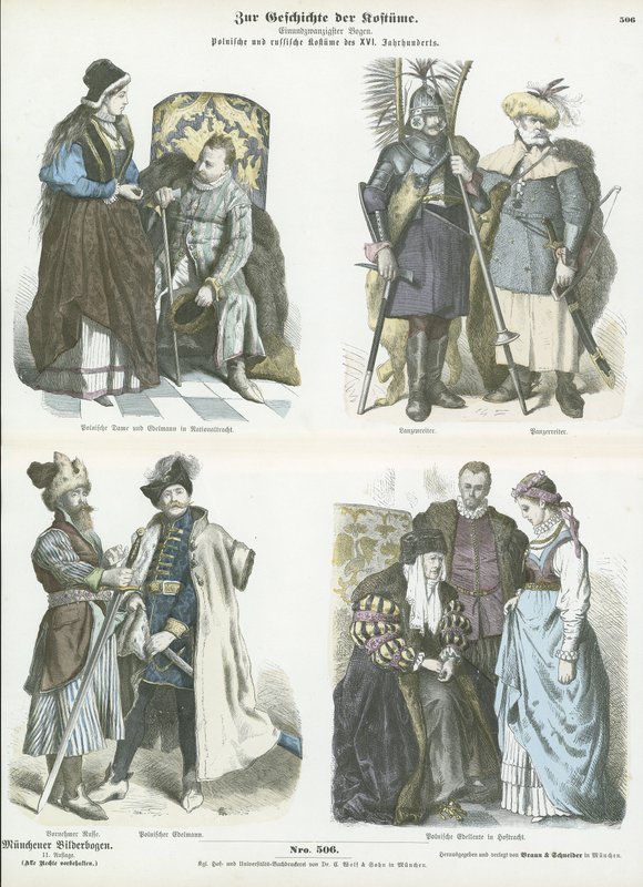 Polska och ryska dräkter, 1400- och 1500-tal av German School
