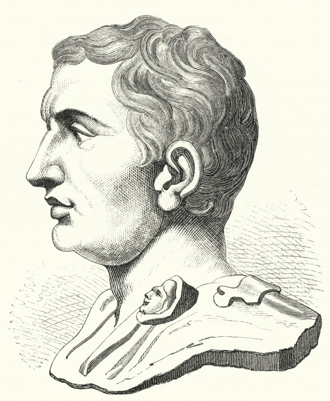 Pompejus den store, romersk politiker och soldat (gravyr) av German School