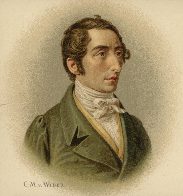 Porträtt av Carl Maria von Weber av German School