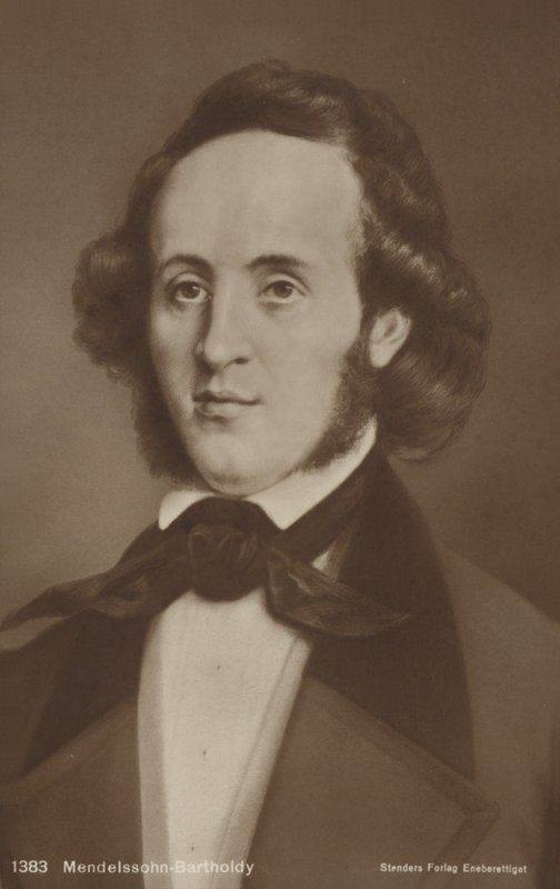 Porträtt av Felix Mendelssohn av German School