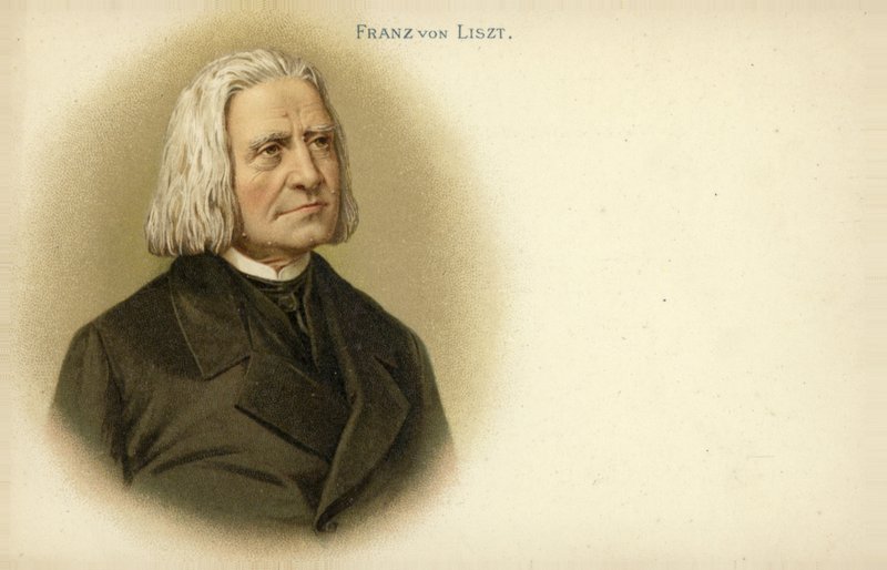 Porträtt av Franz Liszt av German School