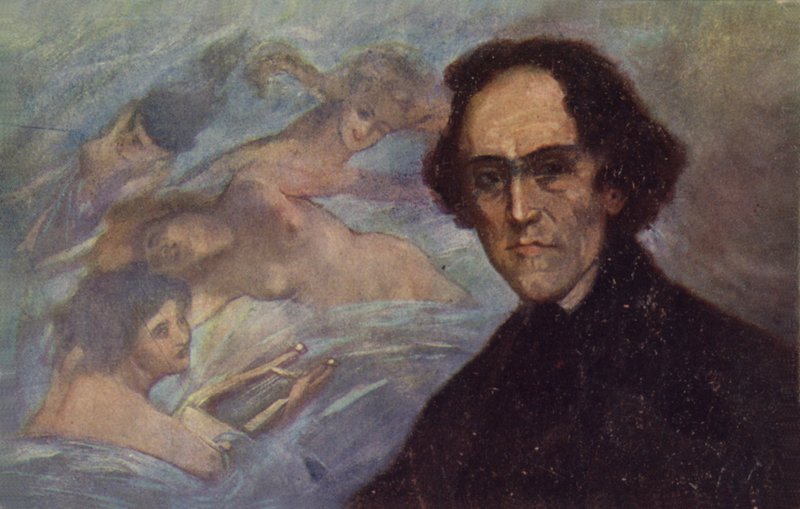 Porträtt av Giacomo Meyerbeer av German School