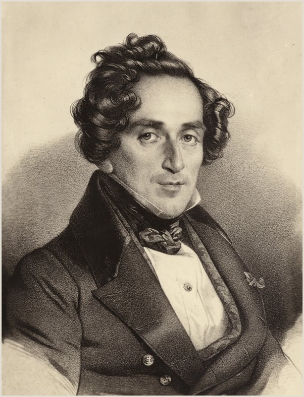 Porträtt av Giacomo Meyerbeer av German School