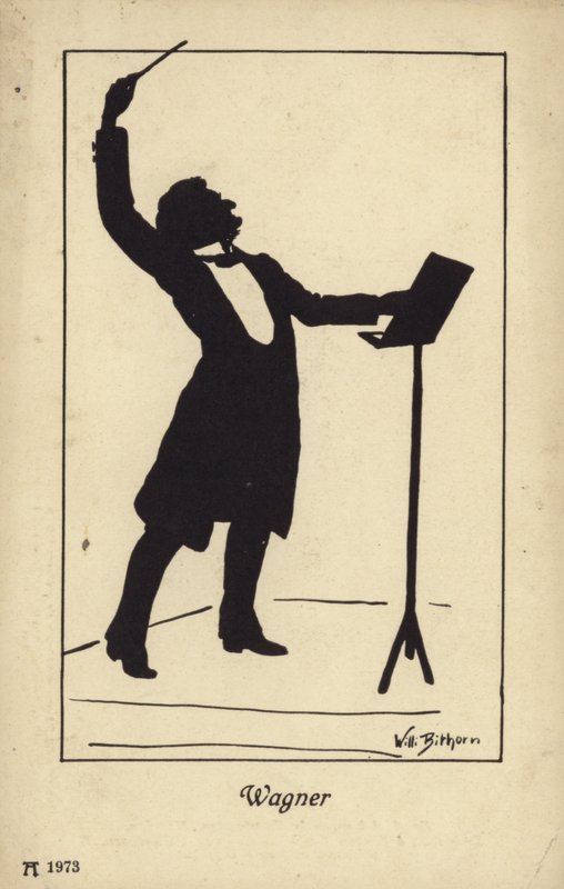 Porträtt av Richard Wagner av German School