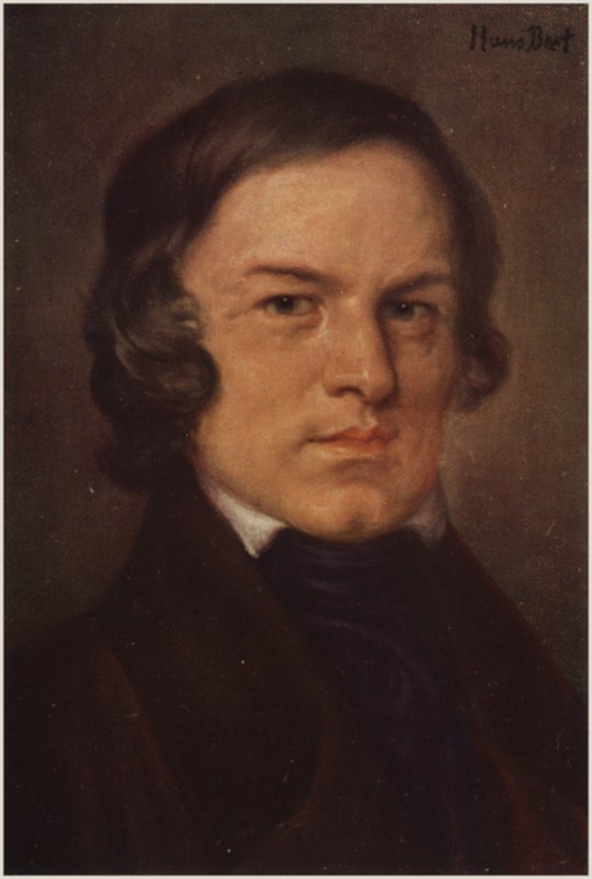 Porträtt av Robert Schumann av German School
