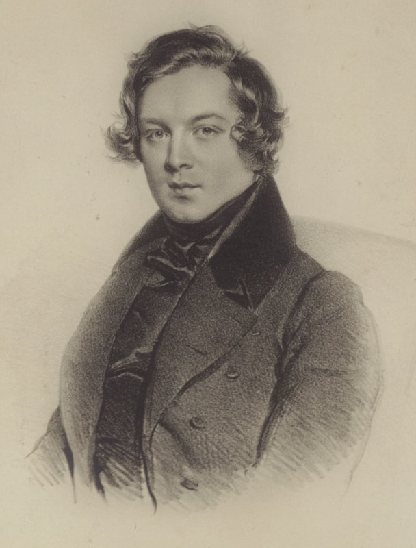 Porträtt av Robert Schumann av German School