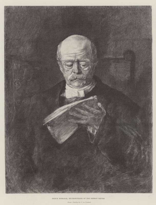Prins Bismarck, före detta förbundskansler i det tyska riket (gravyr) av German School