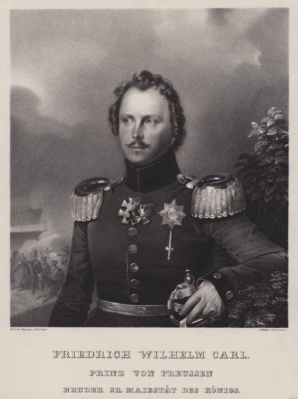 Prins Wilhelm av Preussen (1783-1851), bror till kung Fredrik Vilhelm III (litho) av German School