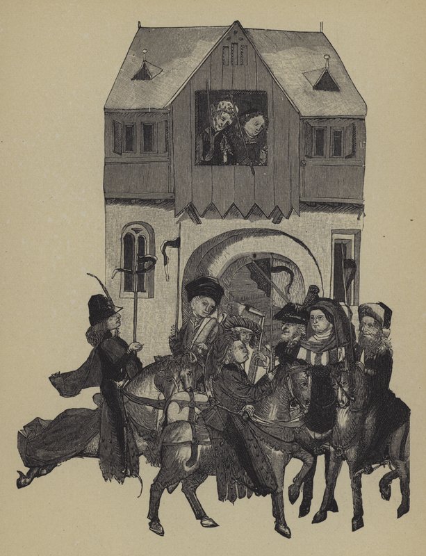 Procession på morgonen då Fredrik I insattes av Hohenzollerns hus som kurfurst av Brandenburg av German School