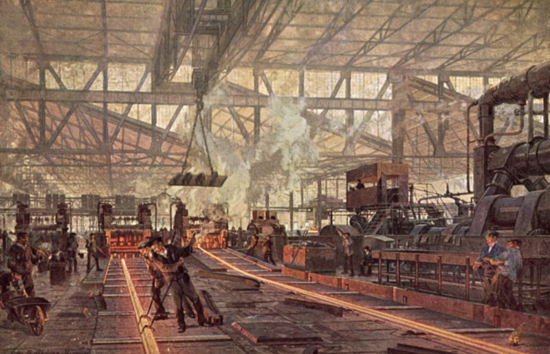 Järnvägsbruk, Krupp Steelworks, Essen, Tyskland av German School
