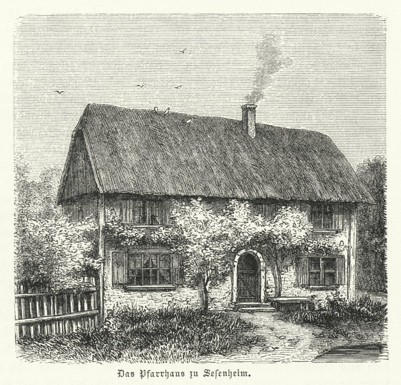 Prästgården i Sessenheim, hem för Friederike Brion, som Johann Wolfgang Goethe hade en kärleksrelation med när han studerade vid Strasbourgs universitet 1770-1771 av German School