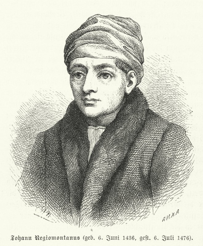 Regiomontanus, tysk renässansmatematiker och astronom (gravyr) av German School