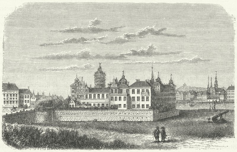 Kungliga slottet i Stockholm på 1600-talet (gravyr) av German School