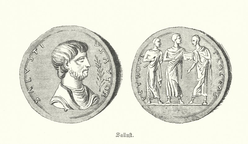 Sallust, romersk historiker och politiker (gravyr) av German School