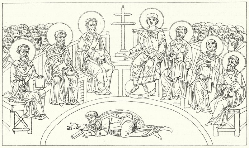 Andra konciliet i Nicaea, 787 (gravyr) av German School