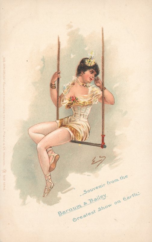 Souvenir från Barnum & Bailey Greatest Show on Earth (färg litho) av German School