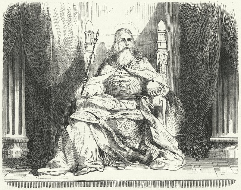 Stefan I, kung av Ungern (gravyr) av German School