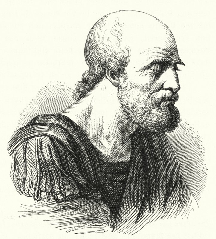 Den bysantinske generalen Belisarius som gammal man (gravyr) av German School
