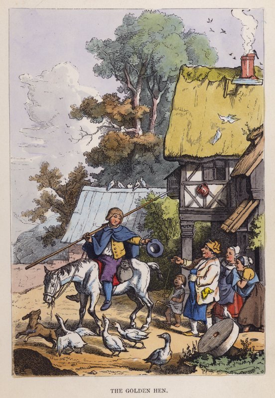 Den gyllene hönan (färg litho) av German School