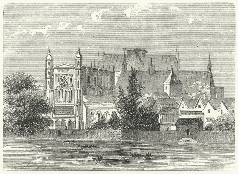 Houses of Parliament i Westminster på kung Charles I:s tid av German School
