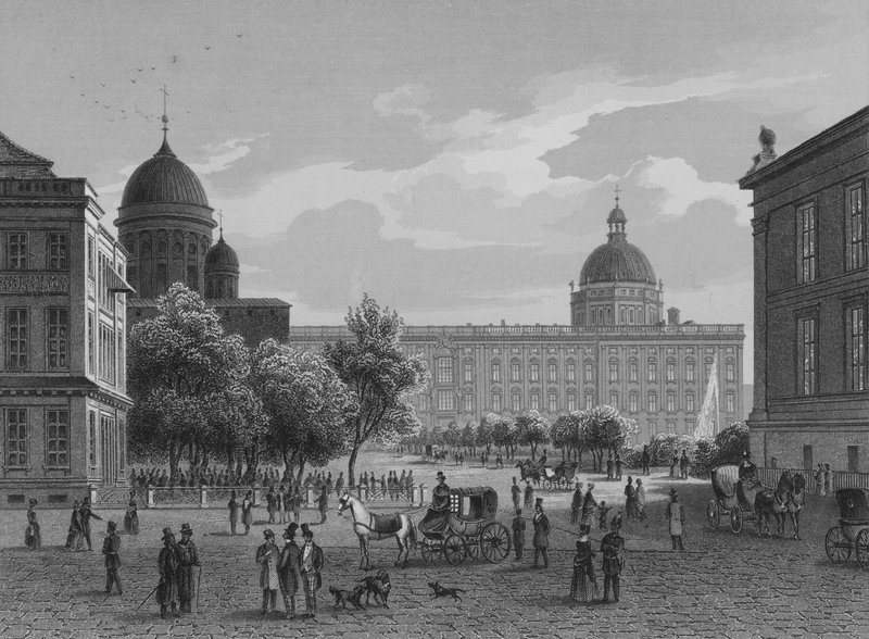 Lustgarten, Berlin (stålgravyr) av German School