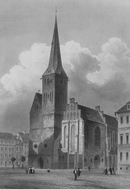 Nikolaikirche, Berlin (stålgravyr) av German School