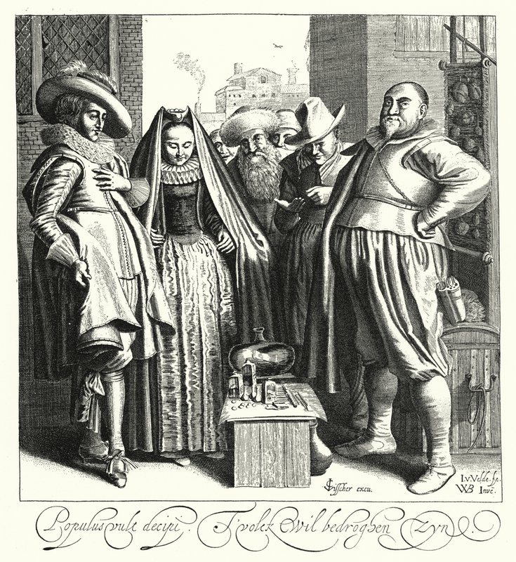 Kvackaren, eller Charlatan (gravyr) av German School