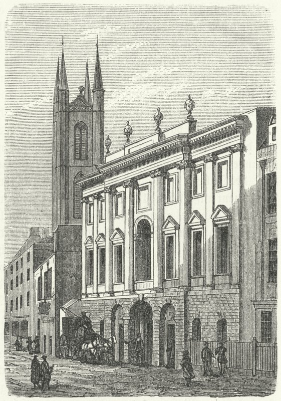 Bank of Englands ursprungliga hem, Walbrook, London (gravyr) av German School