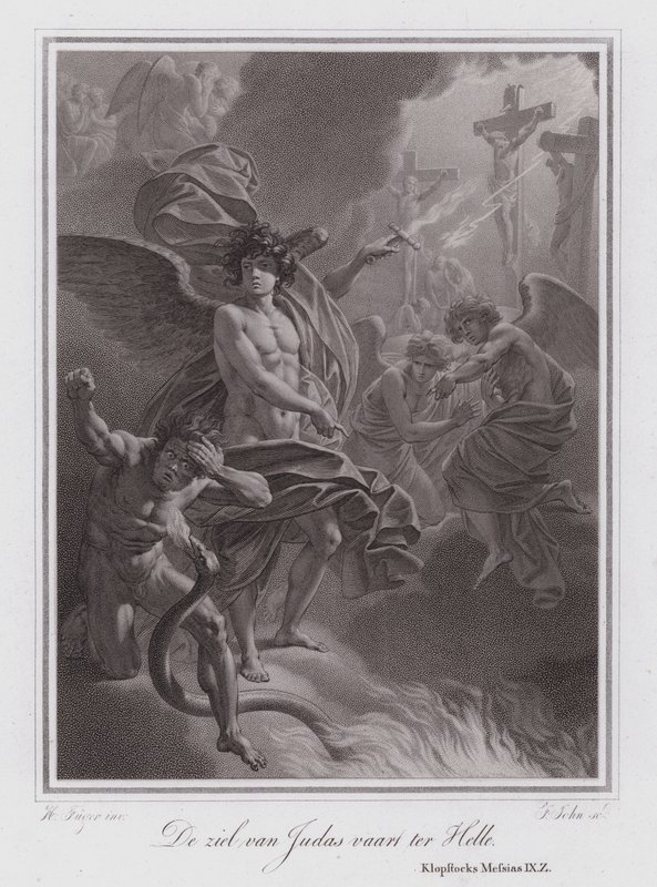 Judas själ på väg till helvetet (gravyr) av German School