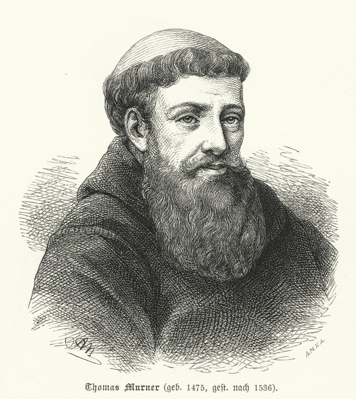 Thomas Murner, tysk satiriker, poet och översättare (gravyr) av German School