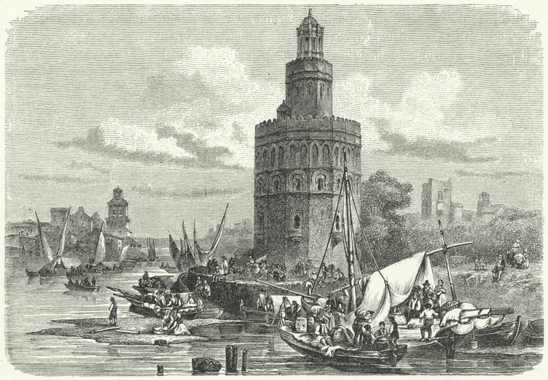 Torre del Oro, Sevilla, Spanien (gravyr) av German School