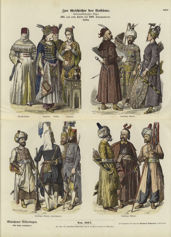 Turkiska dräkter, 1600- och första hälften av 1700-talet av German School