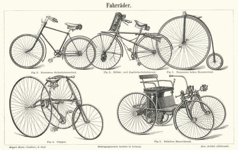 Typer av cyklar (gravyr) av German School