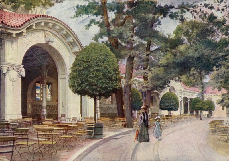 Viennese Coffee Hall, Berlins zoologiska trädgård, Tyskland (färg litho) av German School
