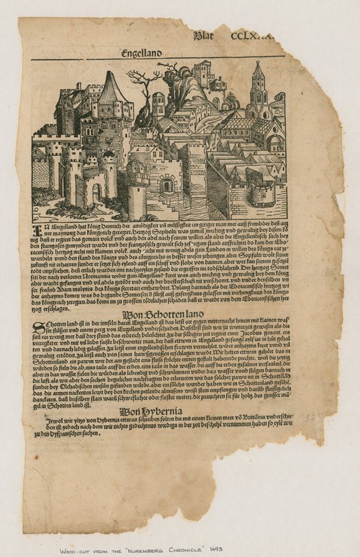Utsikt över London, 1493. Från Nürnbergkrönikan av German School