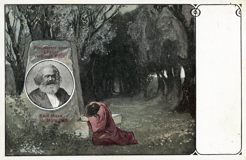 Världens arbetare förena dig! (färg litho) av German School