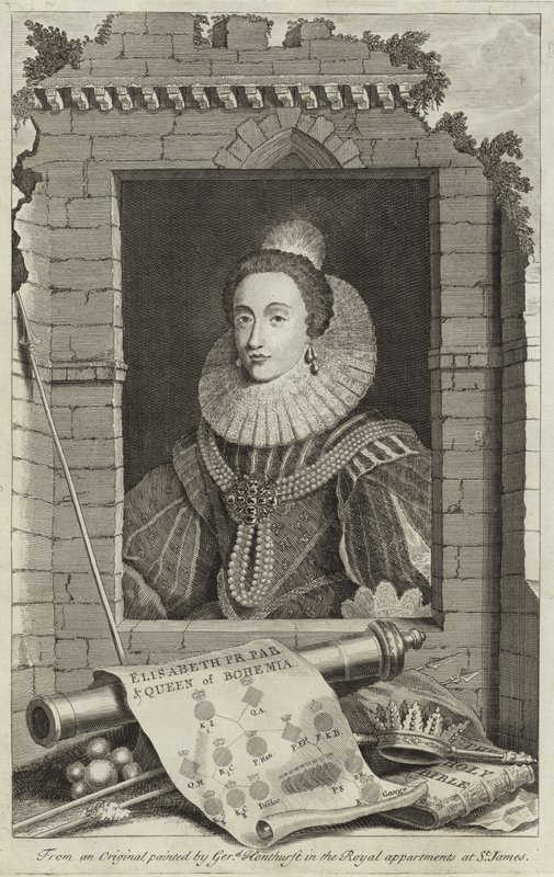 Porträtt av Elizabeth Stuart, drottning av Böhmen av Gerrit van Honthorst