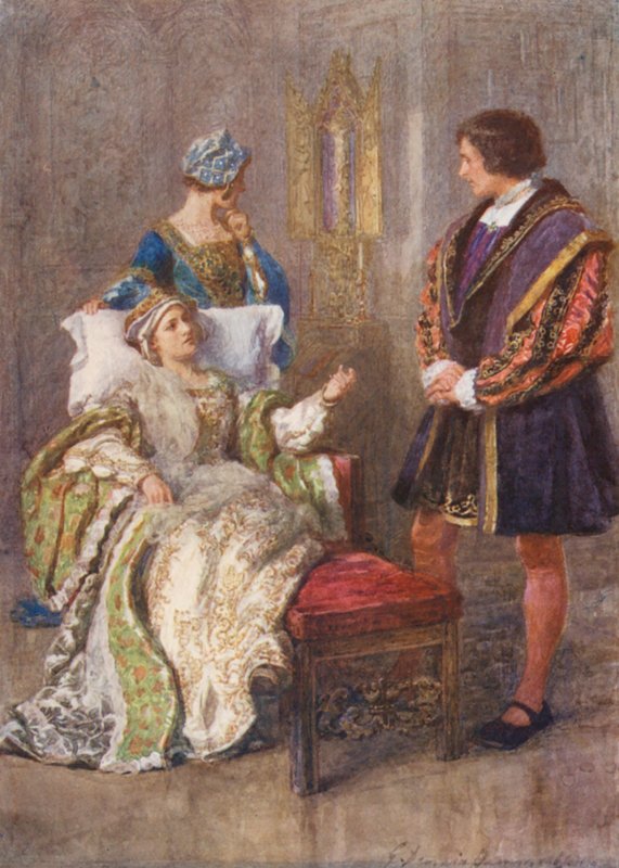 Shakespeare, Kung Henrik VIII (färglitografi) av Gertrude E. Demain (after) Hammond