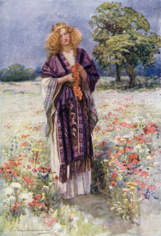 The Fair Serena (färg litho) av Gertrude E. Demain (after) Hammond
