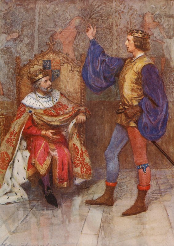 William Shakespeares pjäs: Henrik IV (färglitografi) av Gertrude E. Demain (after) Hammond