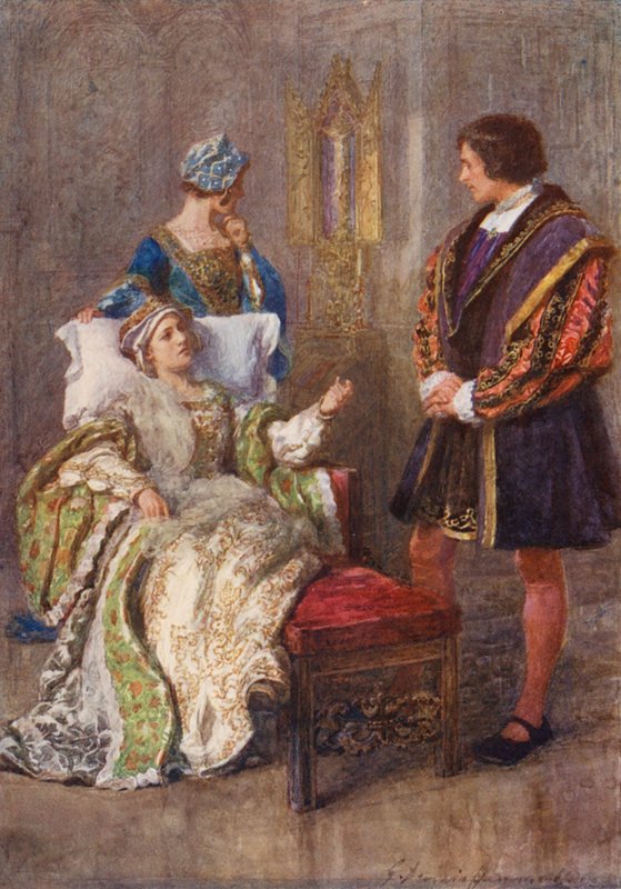 William Shakespeares pjäs: Henrik VIII (färglitografi) av Gertrude E. Demain (after) Hammond
